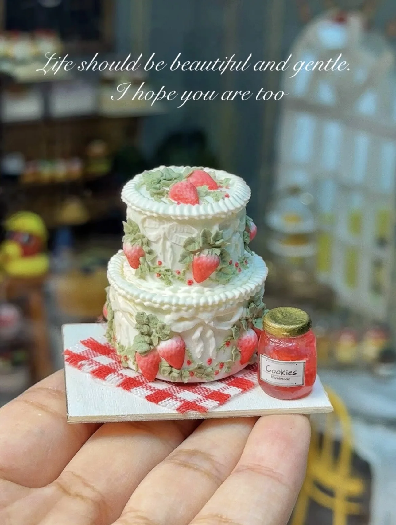 Miniature Birthday Cake Doll House Decoration Diy Cartoon Cake Retro Cake Model Bjd Doll Holiday Gift Mini Sweets for Dolls Ob11