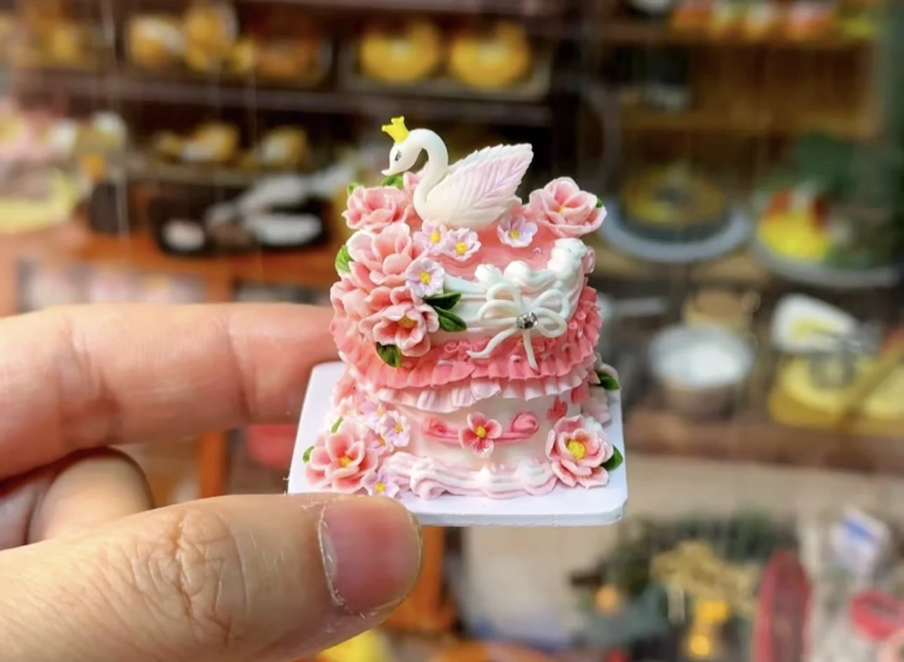 Miniature Birthday Cake Doll House Decoration Diy Cartoon Cake Retro Cake Model Bjd Doll Holiday Gift Mini Sweets for Dolls Ob11