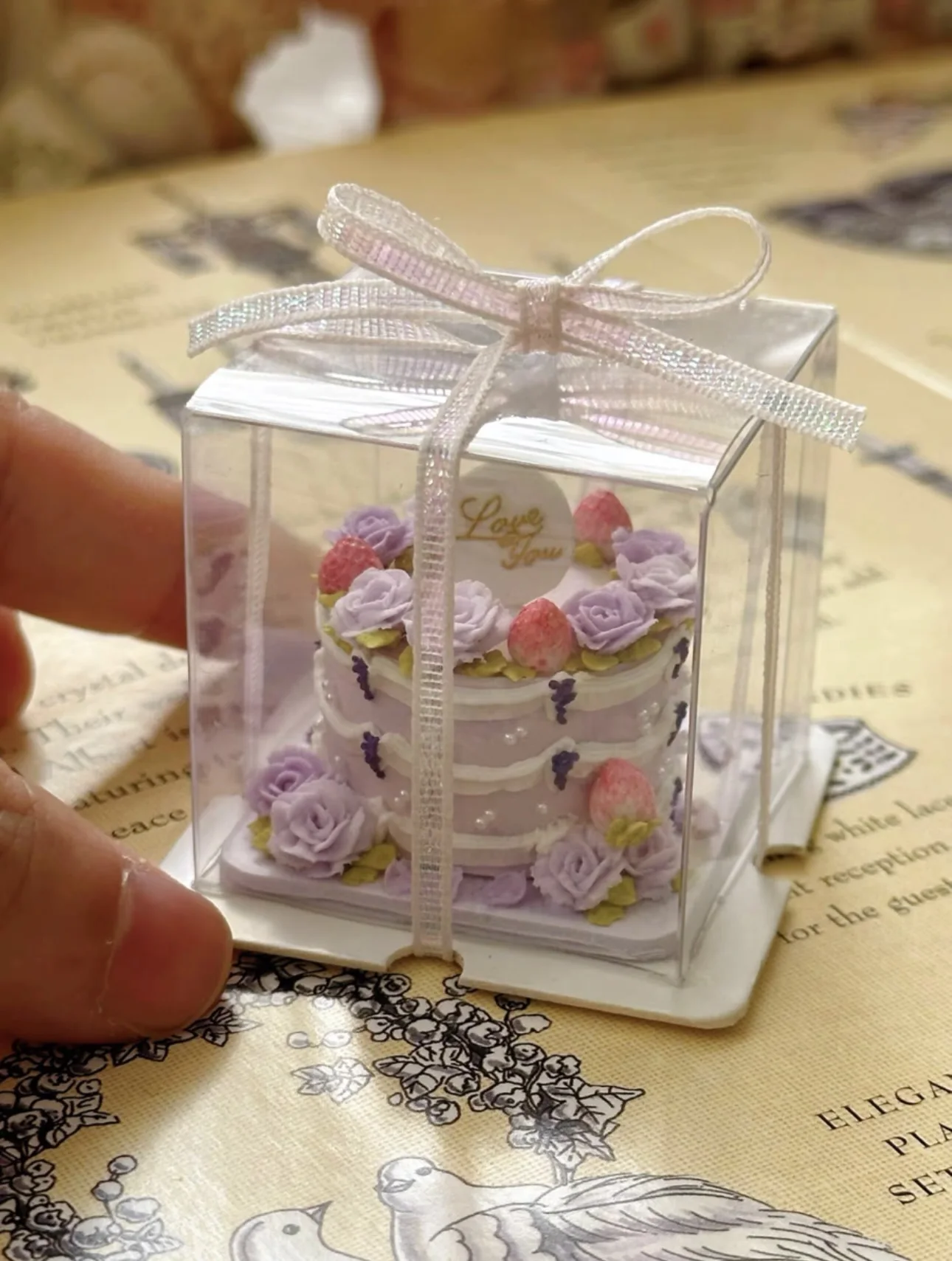Miniature Birthday Cake Doll House Decoration Diy Cartoon Cake Retro Cake Model Bjd Doll Holiday Gift Mini Sweets for Dolls Ob11