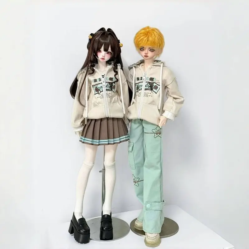 1/4 1/6 Doll's Clothes Suit for 45/30cm Bjd Doll Cool Hoodie Set Long Pants, Skirt Dress Up Play House Accessories, No Doll