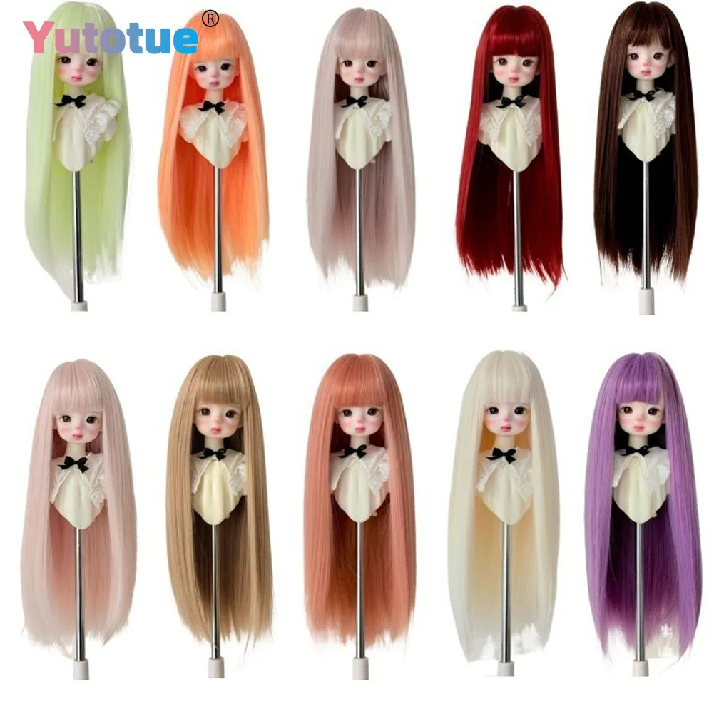 Yutotue Dolls Long Straight Hair with Bangs BJD Dolls Wigs for 1/3 1/4 1/6 BJD Doll Fashion Doll Toy DIY Wigs