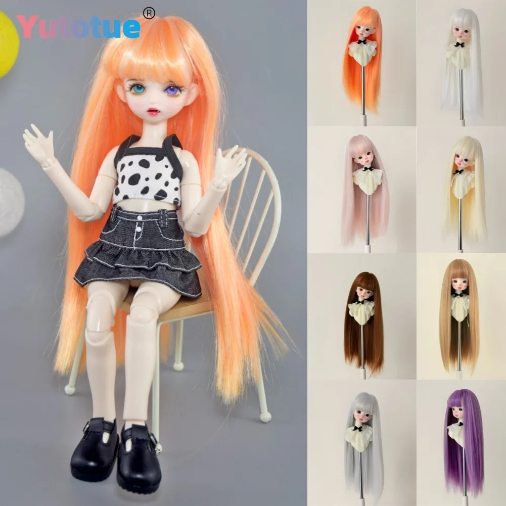 Yutotue Dolls Long Straight Hair with Bangs BJD Dolls Wigs for 1/3 1/4 1/6 BJD Doll Fashion Doll Toy DIY Wigs