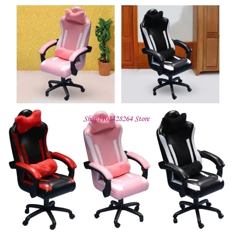 Dollhouses Miniature Video Game Supplies Chair Realistic Gaming Chair Perfect for Video Games Scene Photo Props