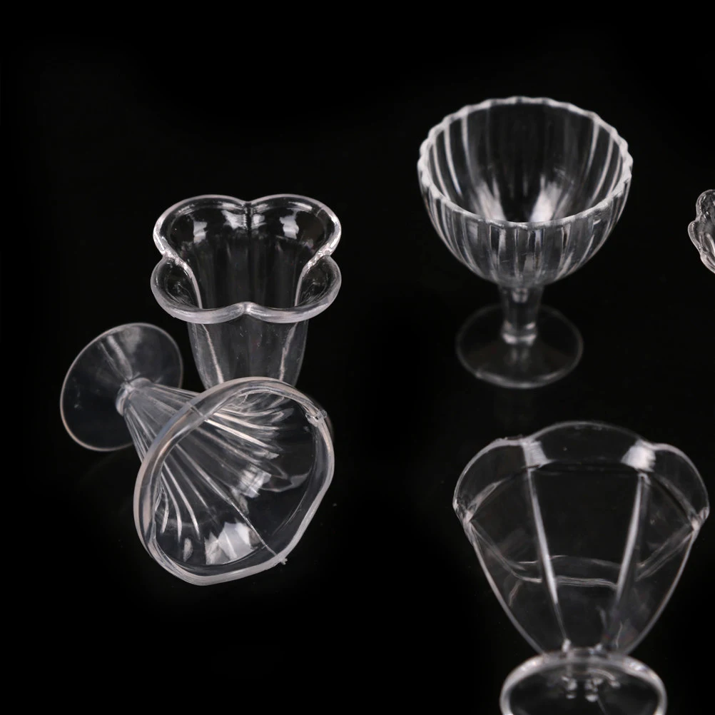 【BBS-7】6Pcs Doll House Cups Miniatures Kitchen Tableware Ice Cream Sundae Cup Toy