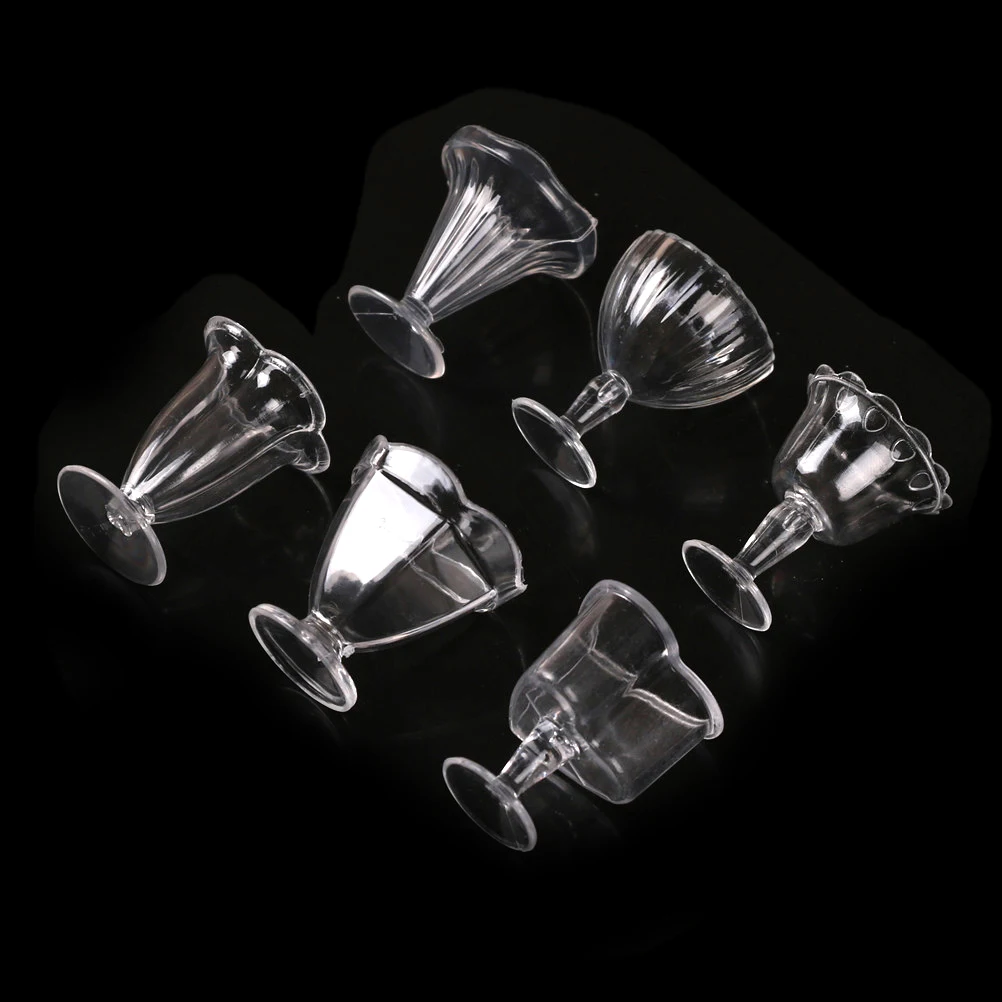 【BBS-7】6Pcs Doll House Cups Miniatures Kitchen Tableware Ice Cream Sundae Cup Toy