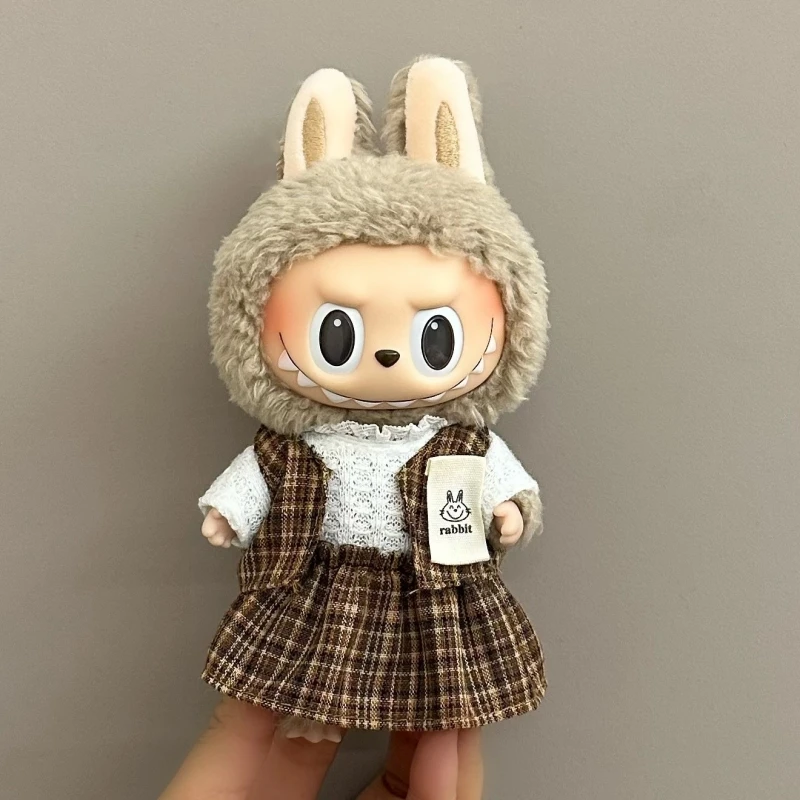 15-17cm Labubu Clothing Set Suitable for V1 V2 V3 Plush Doll Fashion Clothing Accessories Overalls Skirt Children's Toys Gifts