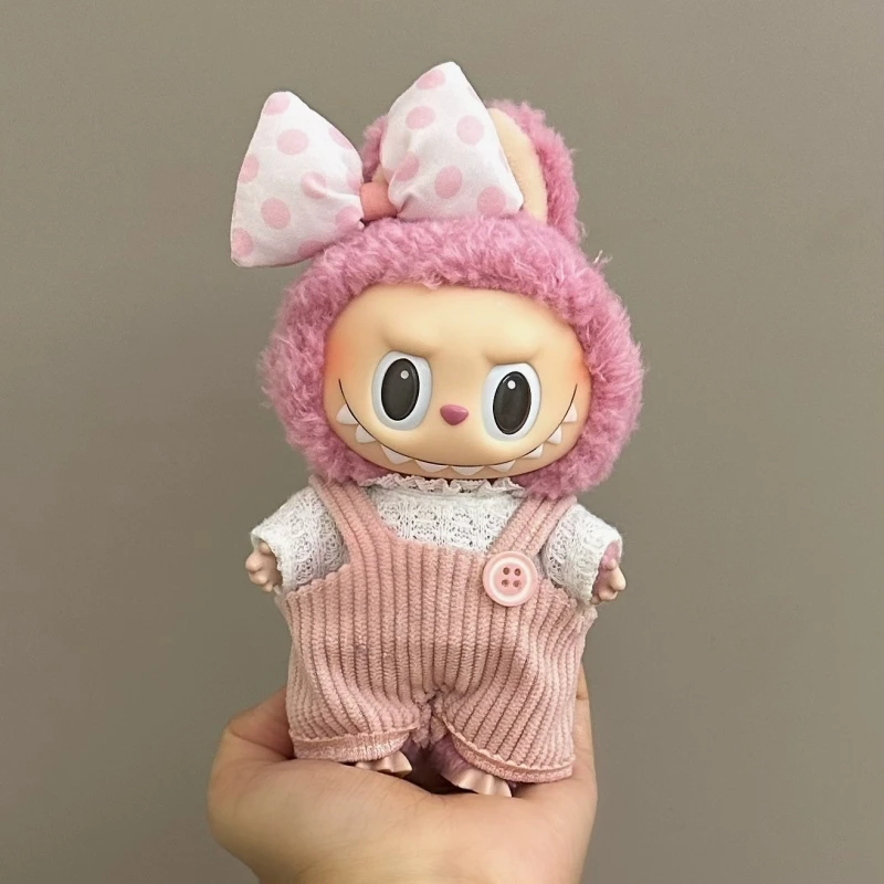 15-17cm Labubu Clothing Set Suitable for V1 V2 V3 Plush Doll Fashion Clothing Accessories Overalls Skirt Children's Toys Gifts
