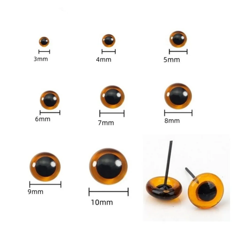 100PCS Creative 3-12mm Dolls Glass Eyes Glass Needle Felting Eyes DIY Accessories Safety Eye