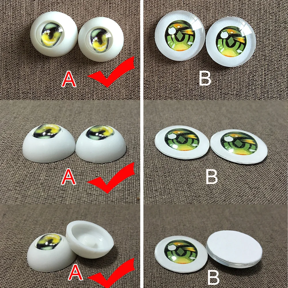 8/10/11/12/14/16/18/20/22/24mm Doll's Eyes for 1/8 1/6 1/4 1/3 Bjd Doll Girl Toys Anime Cartoon Eyeball Accessories, No Doll