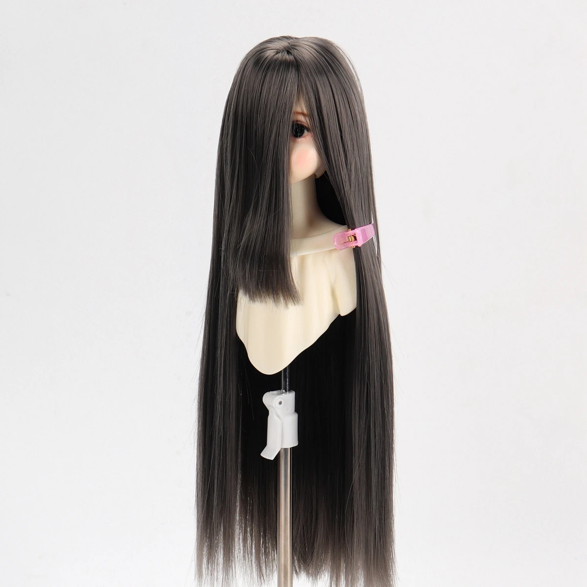1/3 1/4 1/6 Doll's Wig for 60/45/30cm Bjd Doll Long Straight Hair with Long Bangs Girl Toys Dress Up Doll Accessories, No Doll