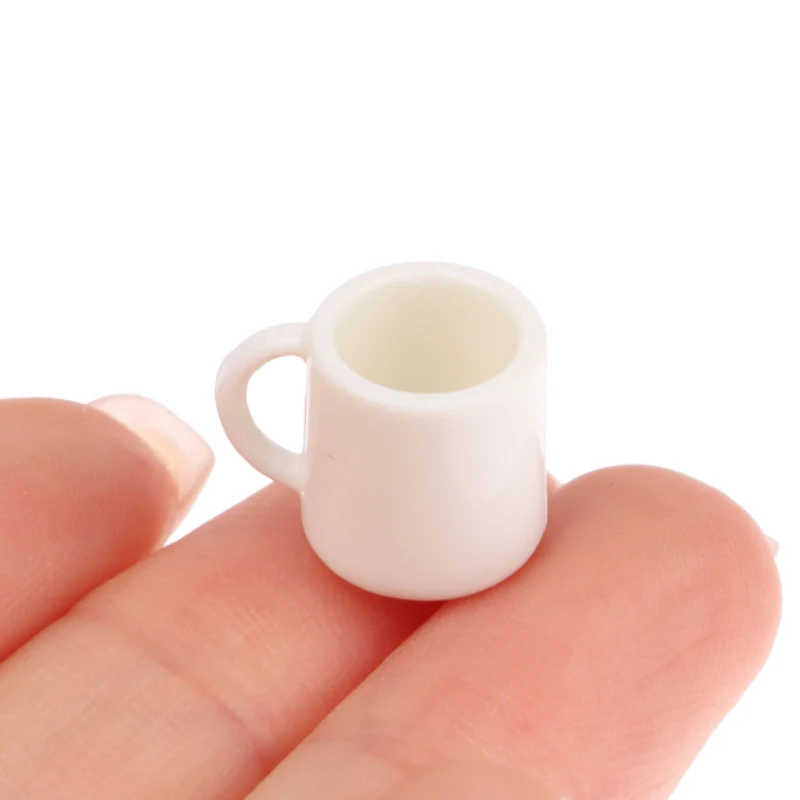 4Pcs/Set 1:12 Dollhouse Miniature Cup White Mug Water/Drink Cup Tea Cup Model Kids Pretend Play Toy Doll House Decor Accessories