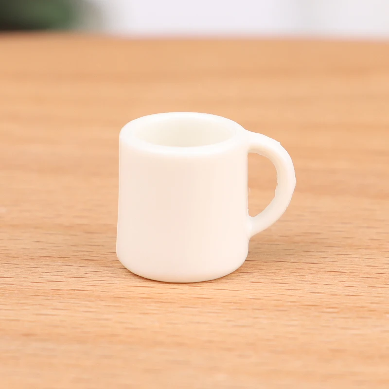 4Pcs/Set 1:12 Dollhouse Miniature Cup White Mug Water/Drink Cup Tea Cup Model Kids Pretend Play Toy Doll House Decor Accessories