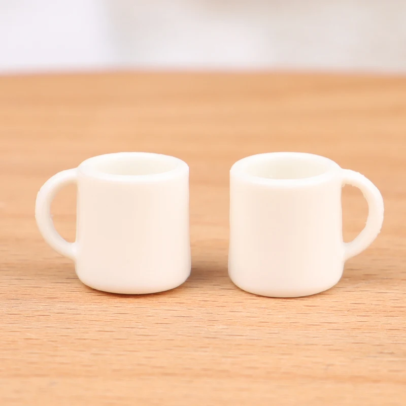 4Pcs/Set 1:12 Dollhouse Miniature Cup White Mug Water/Drink Cup Tea Cup Model Kids Pretend Play Toy Doll House Decor Accessories