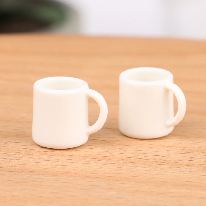 4Pcs/Set 1:12 Dollhouse Miniature Cup White Mug Water/Drink Cup Tea Cup Model Kids Pretend Play Toy Doll House Decor Accessories