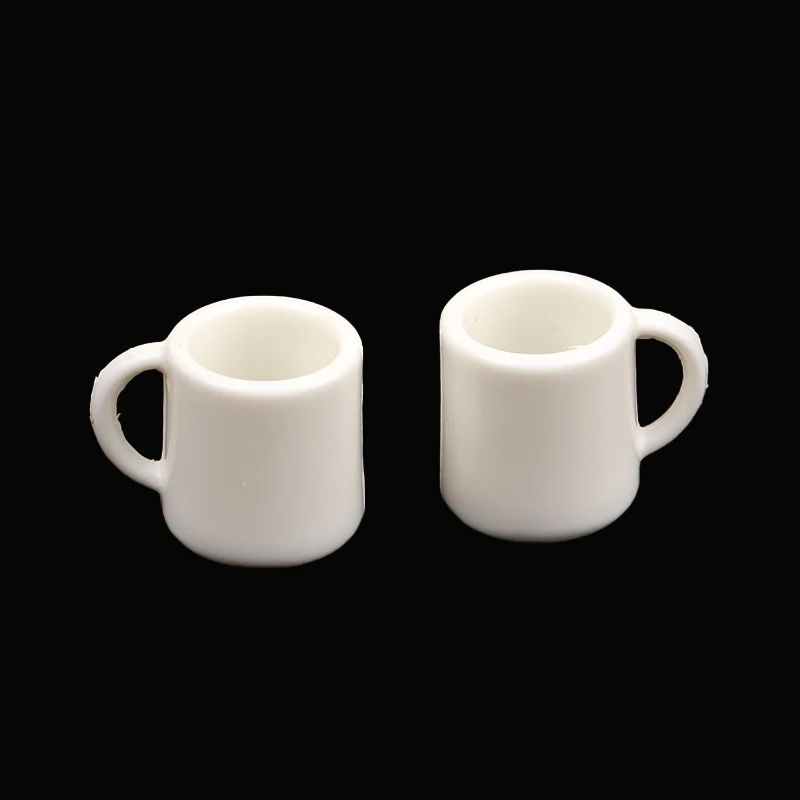 4Pcs/Set 1:12 Dollhouse Miniature Cup White Mug Water/Drink Cup Tea Cup Model Kids Pretend Play Toy Doll House Decor Accessories