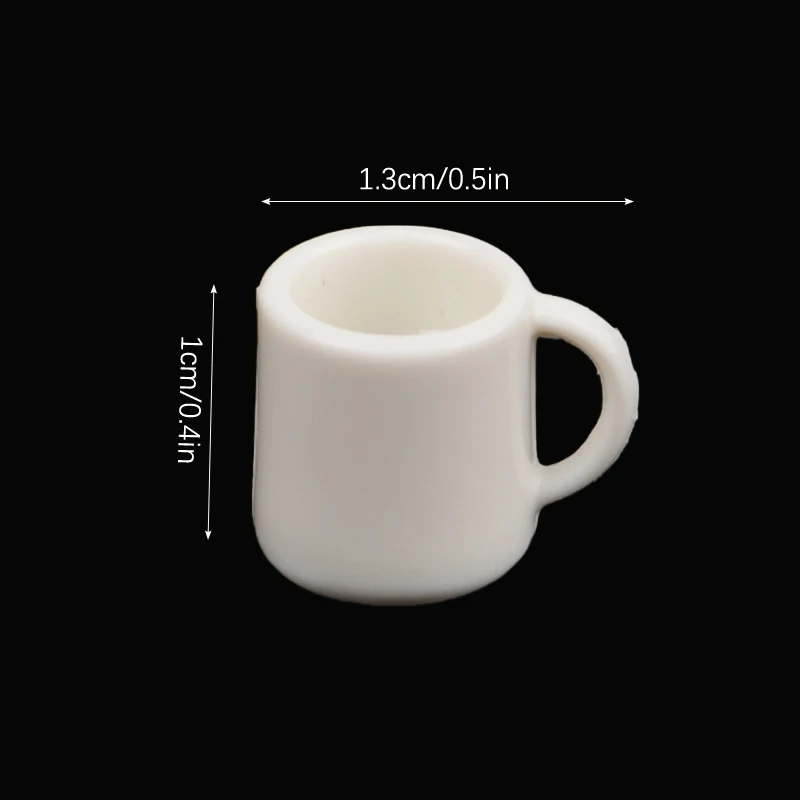 4Pcs/Set 1:12 Dollhouse Miniature Cup White Mug Water/Drink Cup Tea Cup Model Kids Pretend Play Toy Doll House Decor Accessories