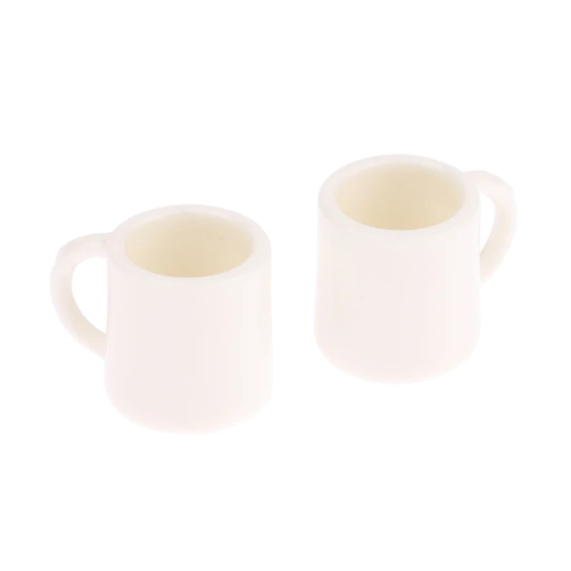 4Pcs/Set 1:12 Dollhouse Miniature Cup White Mug Water/Drink Cup Tea Cup Model Kids Pretend Play Toy Doll House Decor Accessories