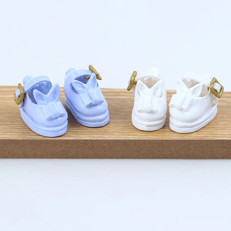 2Pcs 1:12 OB11 Cute Princess Pearl Mary Shoes Doll Classic Shoes Suit For Ob11 1/12 Bjd Detachable Doll Gsc DOD Doll Accessories