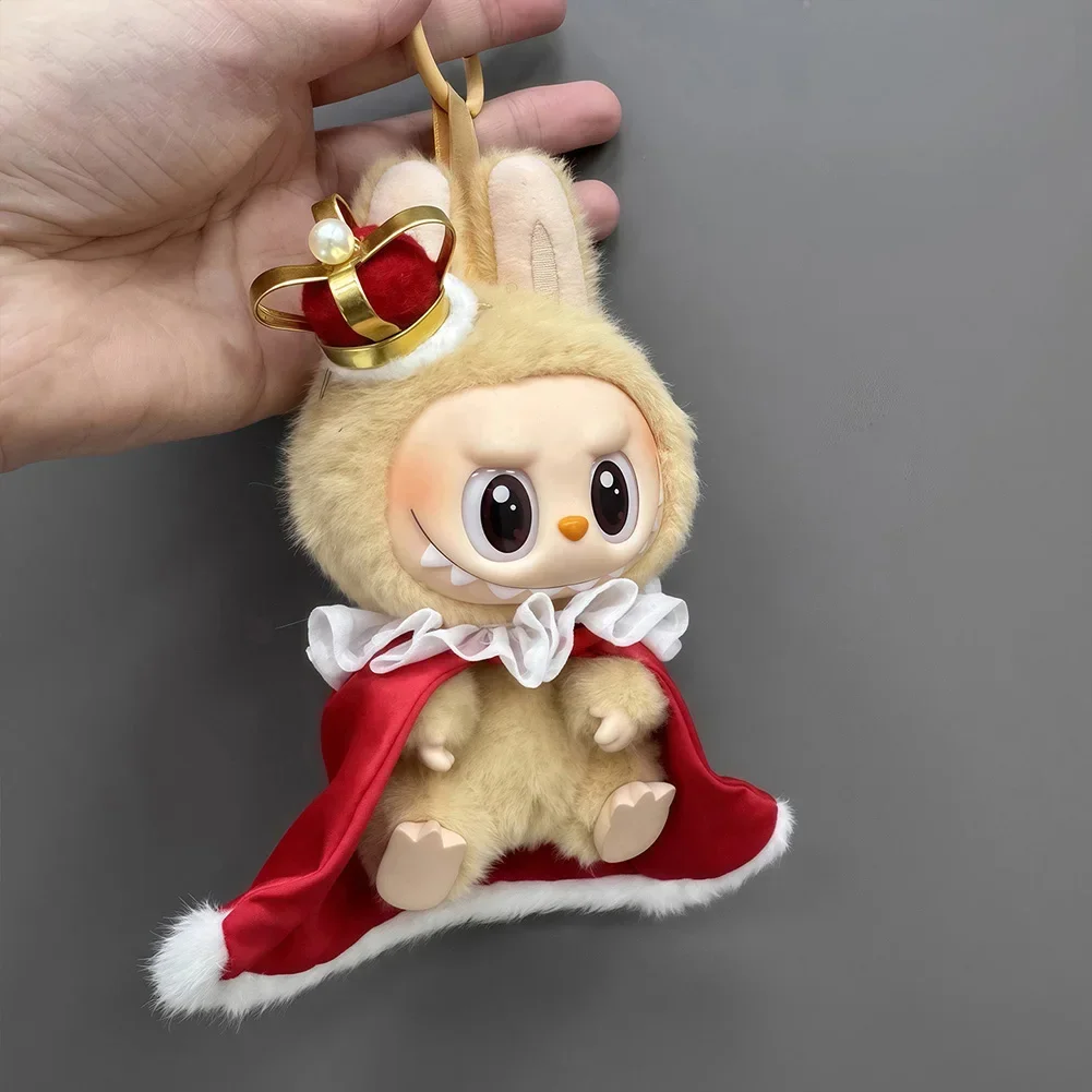 For 17cm Labubu V1 V2 V3 Doll Clothes Cute King's Cloak&Crown Set Dolls Accessories Cute Outfit Little Decoration