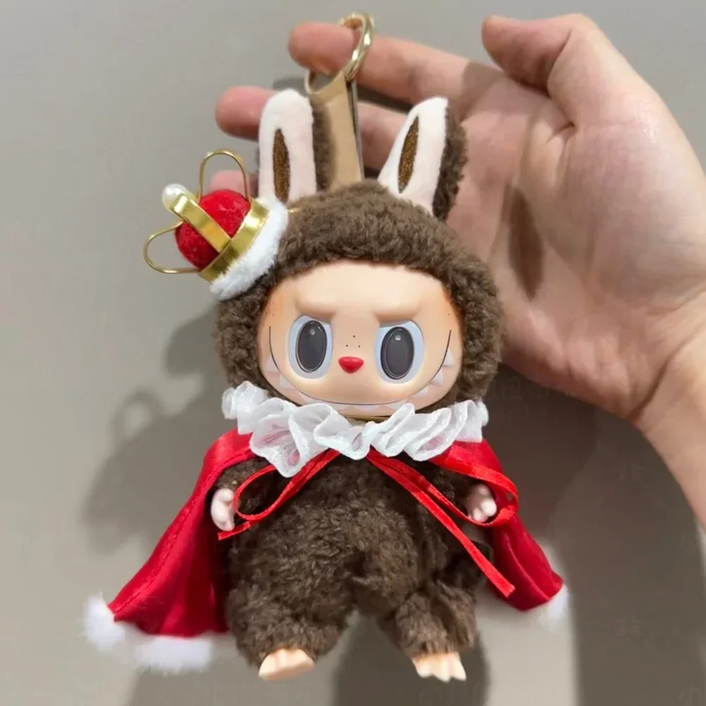 For 17cm Labubu V1 V2 V3 Doll Clothes Cute King's Cloak&Crown Set Dolls Accessories Cute Outfit Little Decoration