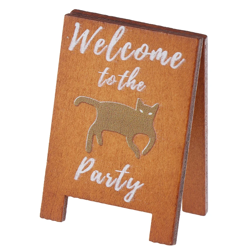 Dollhouse Miniature Simulation Wooden Billboard Bakery Coffee Shop Beer House Signboard Model DIY Play House Toys Accessories