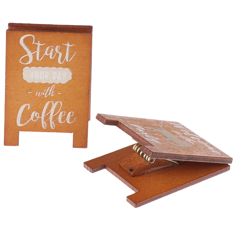 Dollhouse Miniature Simulation Wooden Billboard Bakery Coffee Shop Beer House Signboard Model DIY Play House Toys Accessories