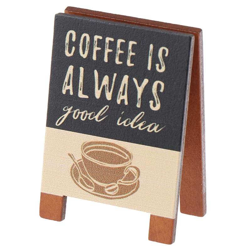 Dollhouse Miniature Simulation Wooden Billboard Bakery Coffee Shop Beer House Signboard Model DIY Play House Toys Accessories