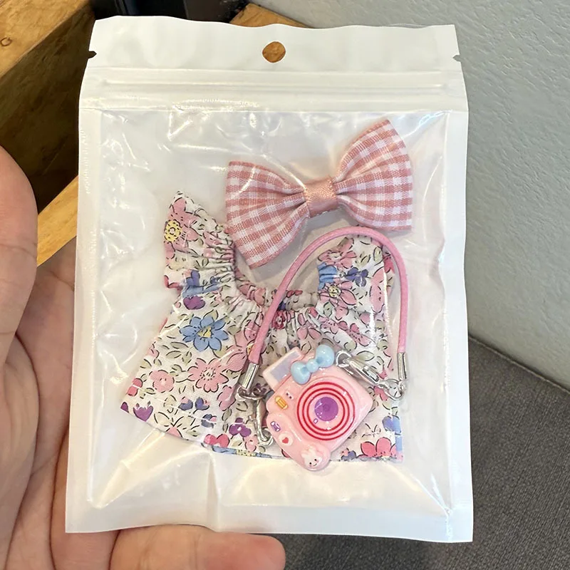 10cm Doll Clothes for Mini Labubu Set Accessories Skirt/Hairpin /Bag Sweet Lovely Princess Style Doll Dress Up Toys Gift