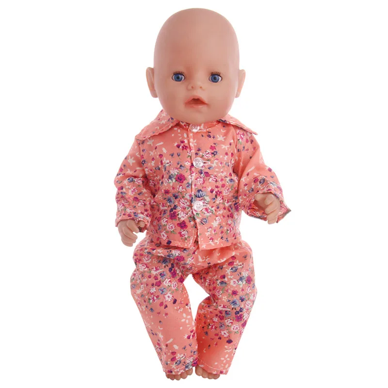 Doll Clothes Multi-Print Pajama Daily Outfit Fit 18Inch American&43CM Born Baby Doll Accessories,Girl Gifts Toy Festival Gifts