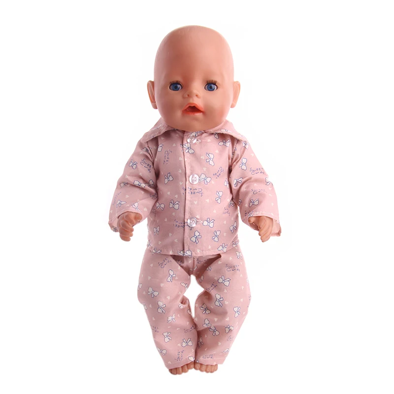 Doll Clothes Multi-Print Pajama Daily Outfit Fit 18Inch American&43CM Born Baby Doll Accessories,Girl Gifts Toy Festival Gifts
