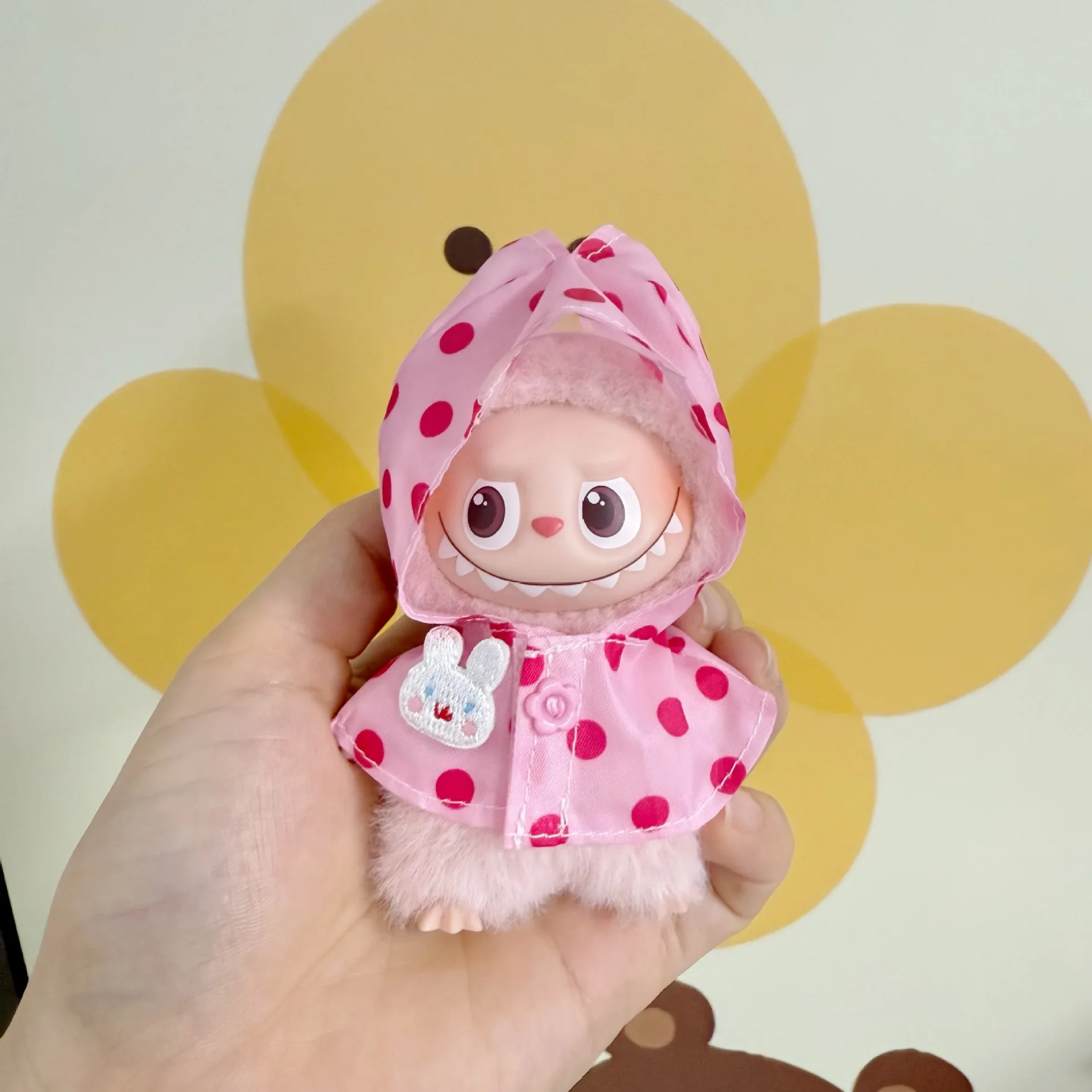 Doll Clothes For 10cm 4.0 Mini Labubu 4th Gen Exquisite Little Gift Creative Waterproof Raincoat Colorful Rain Boots Set