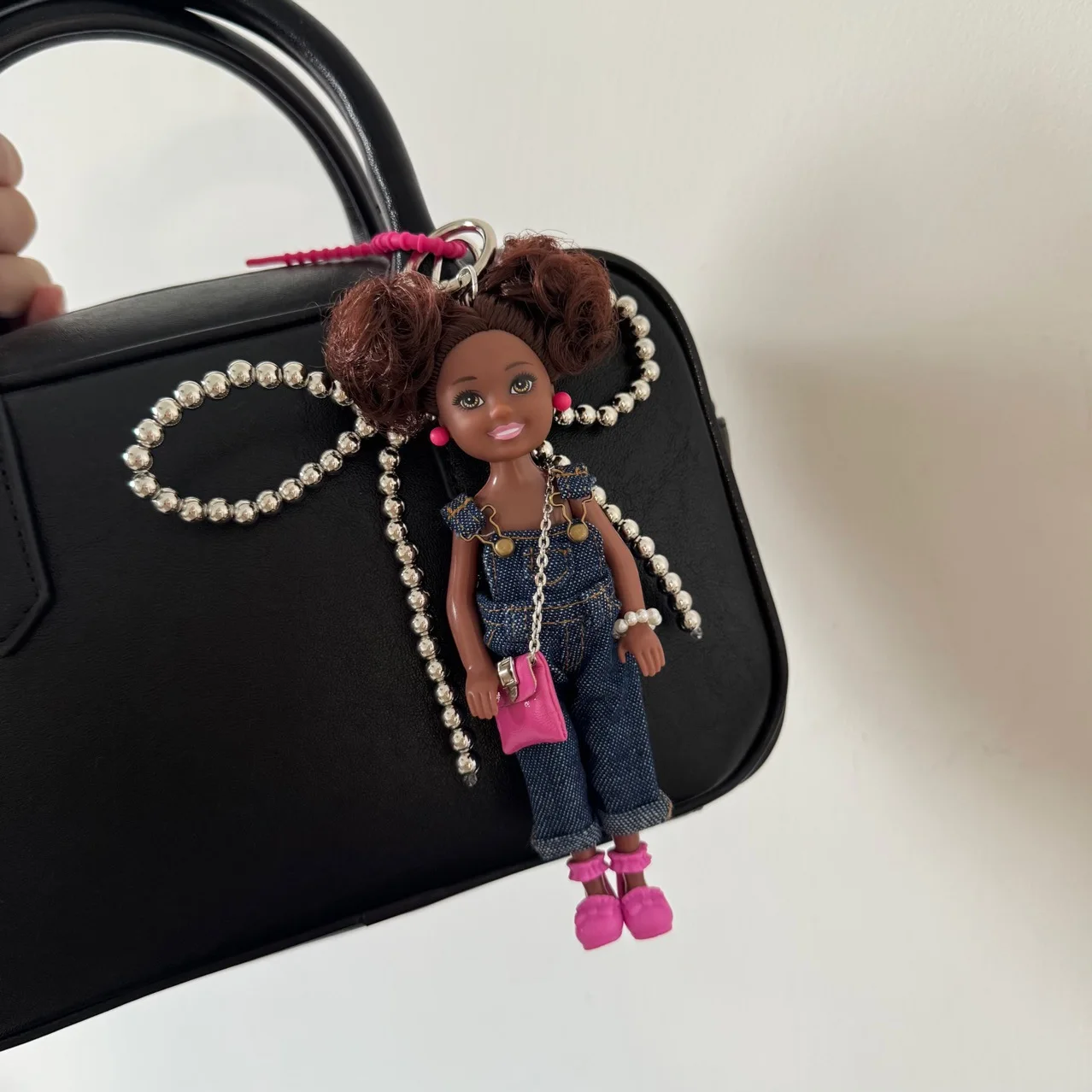 Ins Korean Version Spice Girl Princess Doll Pendant Keychain Cute African Black Skin BABI Doll Fashion Bag Decor Keychain Gift