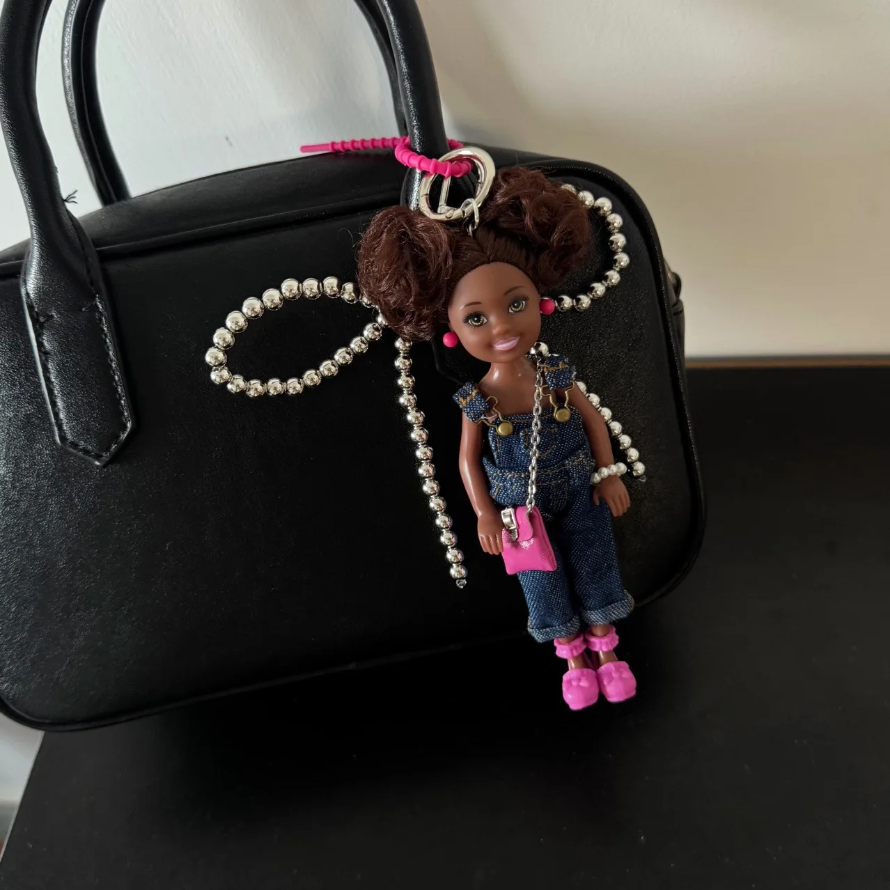 Ins Korean Version Spice Girl Princess Doll Pendant Keychain Cute African Black Skin BABI Doll Fashion Bag Decor Keychain Gift