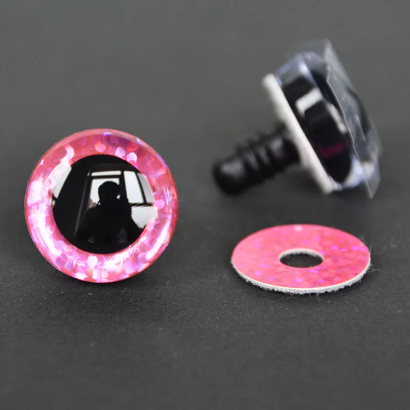 20 pcs 10 Colors 12-40mm 3D Glitter Eyes with Washers, Doll Making Stuffed Craft Crochet Safety Eyes for Crocheting Amigurumi
