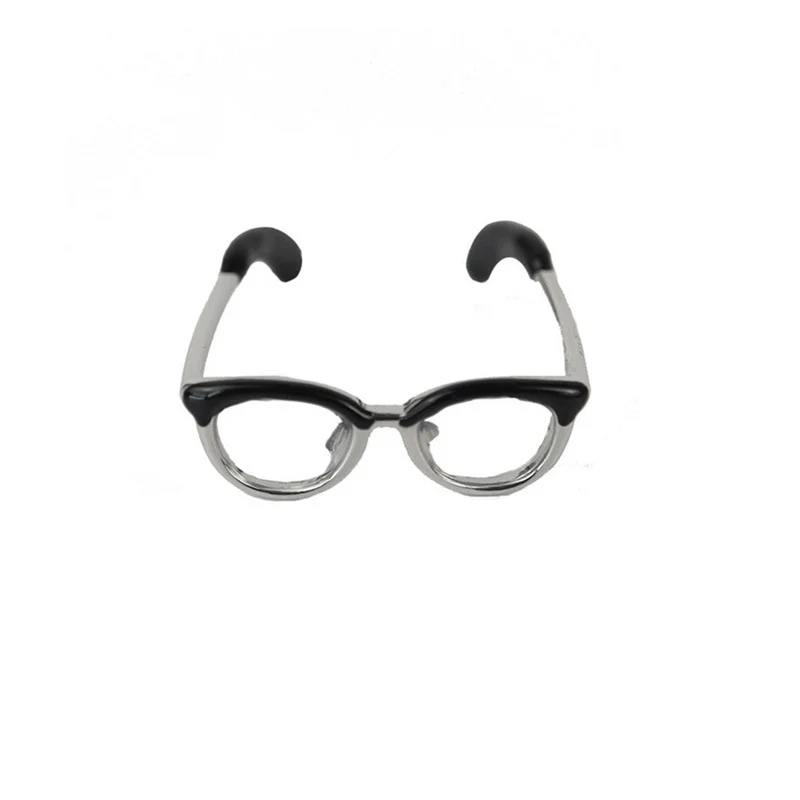 1Pc Dollhouse Miniature Glass Model Mini Simulation Adjustable Enamel Painting Glasses Open Ring Finger Buckle Tail Ring Decor