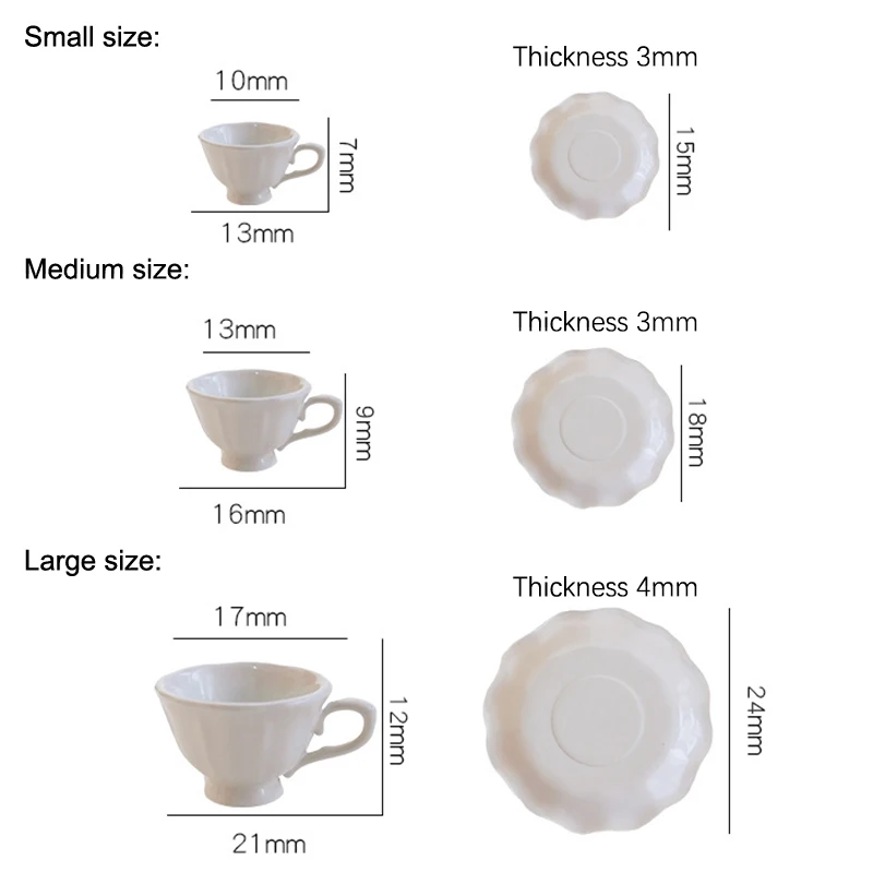 Intricate Dollhouse Miniature: French Retro Coffee Cup Plate, Perfect for Play Kitchen Accessorization and Scene Decoration.