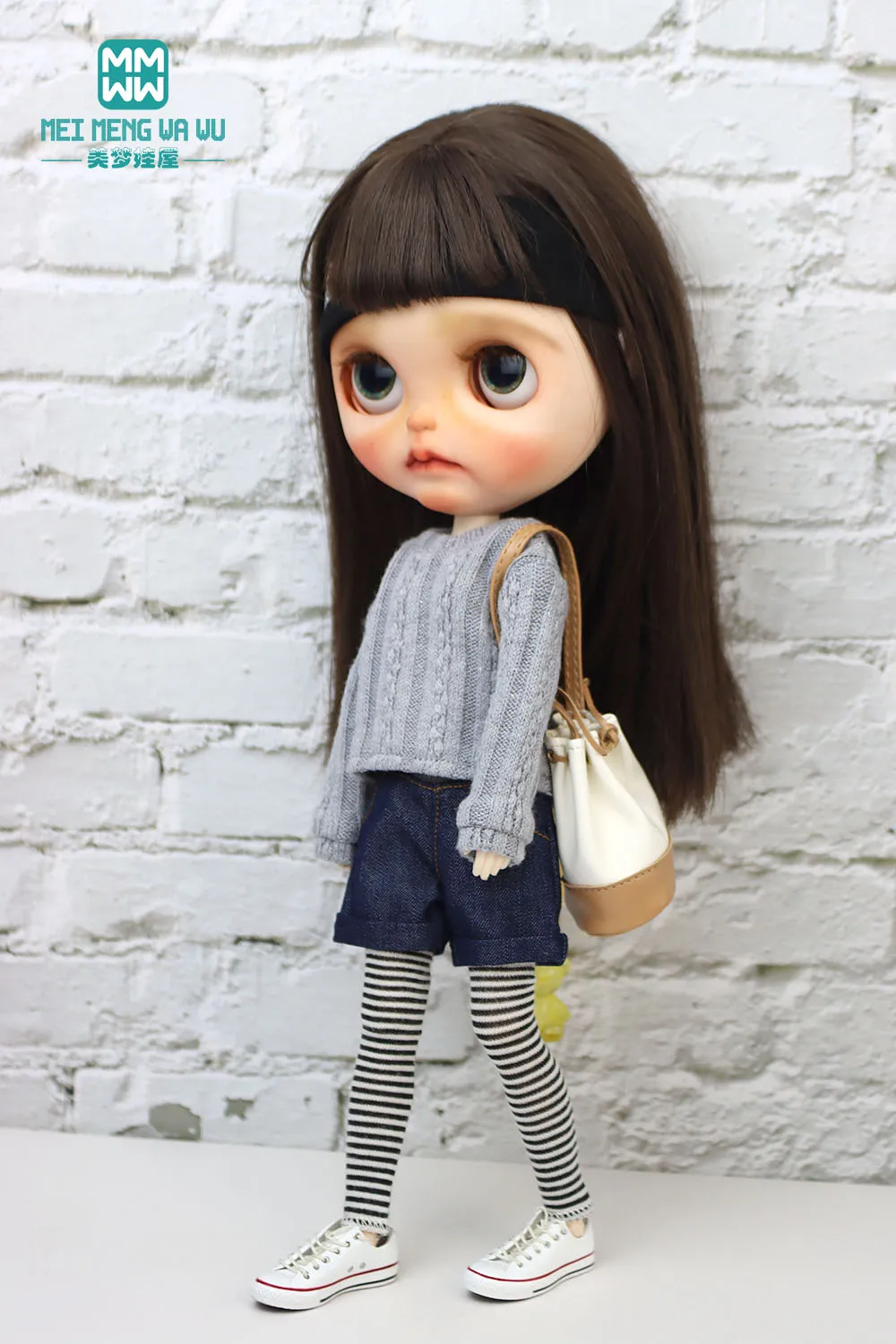 Clothes for Doll Fashionable Sweater Cardigan Fits 28cm Blyth Azon OB22 OB24 Toys Gift