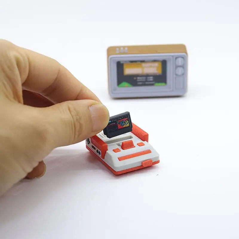 1/12 Miniature Dollhouse Furniture, Reminiscent TV Game Console Model, Living Room Scene Display, Doll Toy Accessories