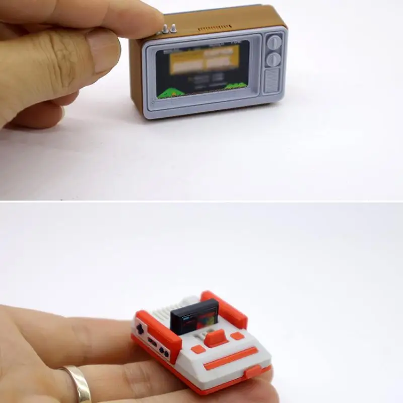 1/12 Miniature Dollhouse Furniture, Reminiscent TV Game Console Model, Living Room Scene Display, Doll Toy Accessories