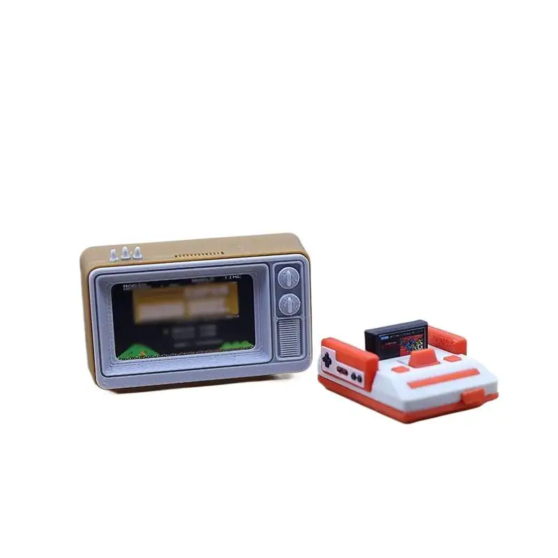 1/12 Miniature Dollhouse Furniture, Reminiscent TV Game Console Model, Living Room Scene Display, Doll Toy Accessories