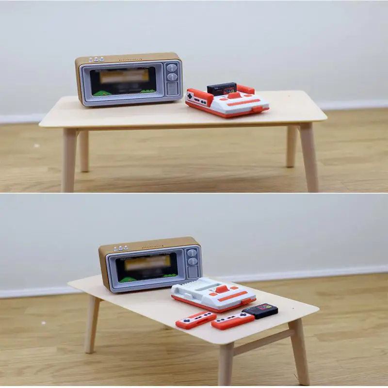 1/12 Miniature Dollhouse Furniture, Reminiscent TV Game Console Model, Living Room Scene Display, Doll Toy Accessories