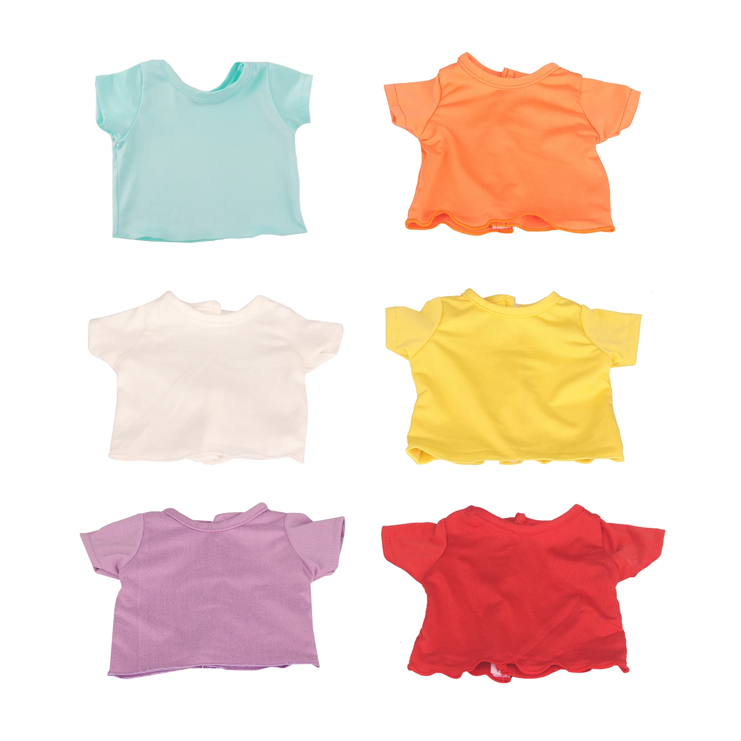 Cute Cartoon Doll T-shirt For 18-inch American Dolls Girl Car Rainbow Flower Basket Printing Clothing For 43cm Baby Newborn Doll