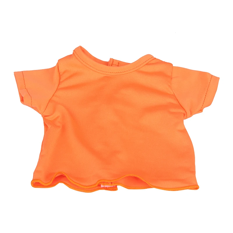 Cute Cartoon Doll T-shirt For 18-inch American Dolls Girl Car Rainbow Flower Basket Printing Clothing For 43cm Baby Newborn Doll