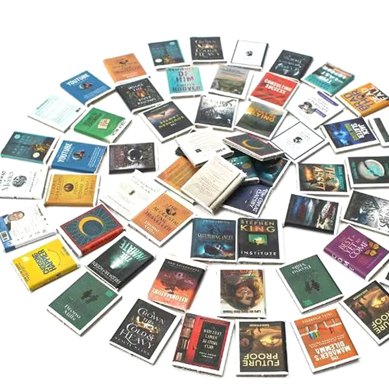50Pcs/set Random Dollhouse Miniature Books Model Mini Simulation Fun Bookstore Little Man Book Doll House Decor Accessories