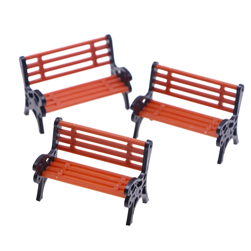 1:12 Dollhouse Miniature Park Bench Recliner Lounge Chair Mini Double Chair Model Garden Decor Toy Doll House Accessories