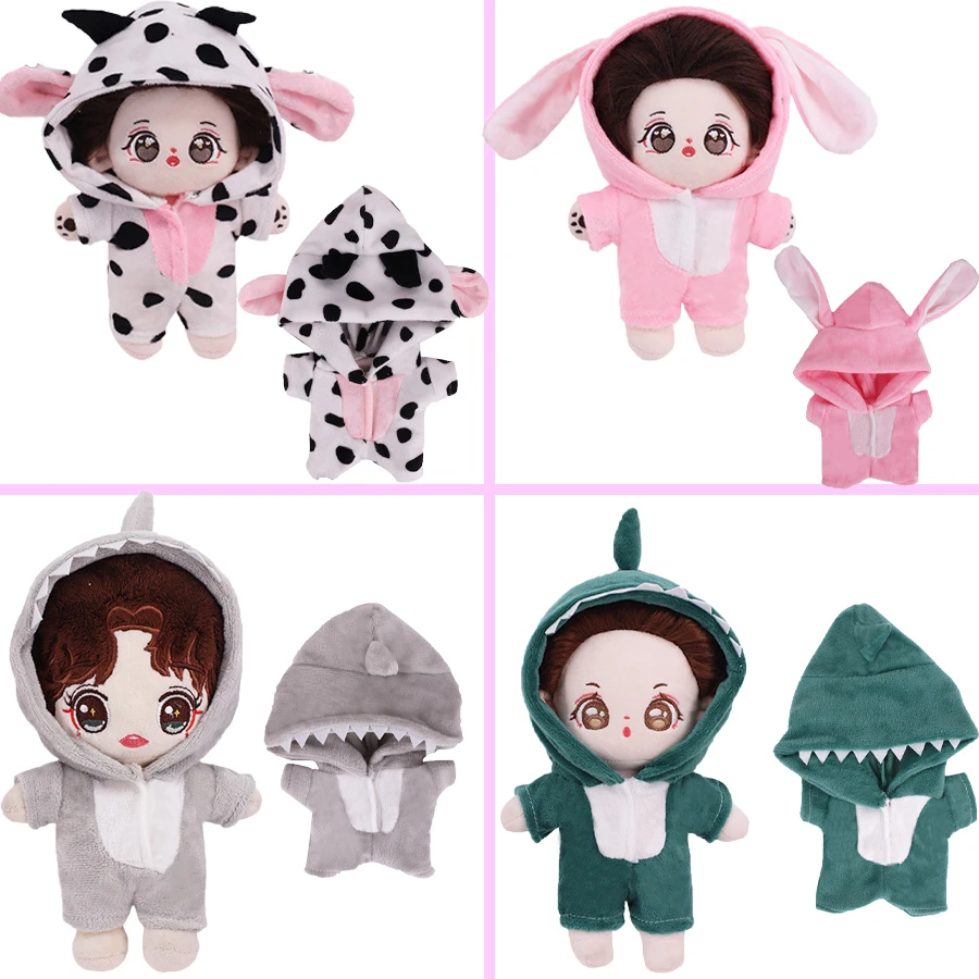 Suitable For 20cm Cotton Dolls, Celebrity Doll Clothes, Cute Plush Animal Jumpsuits, Hoodies, Dresses, Children's Gifts