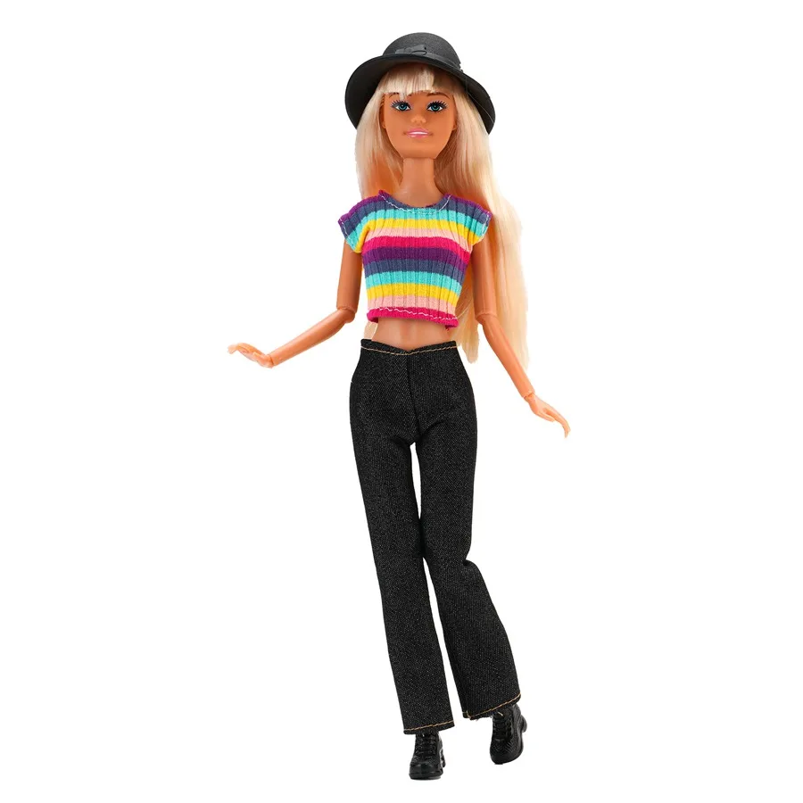 4Pcs/Set Doll Clothes Hat+Top+Jeans+Shoes Daily Cool Outfit Suitcase Accessories For 30CM&1/6 BJD Doll Clothes,Girl Toys Gifts