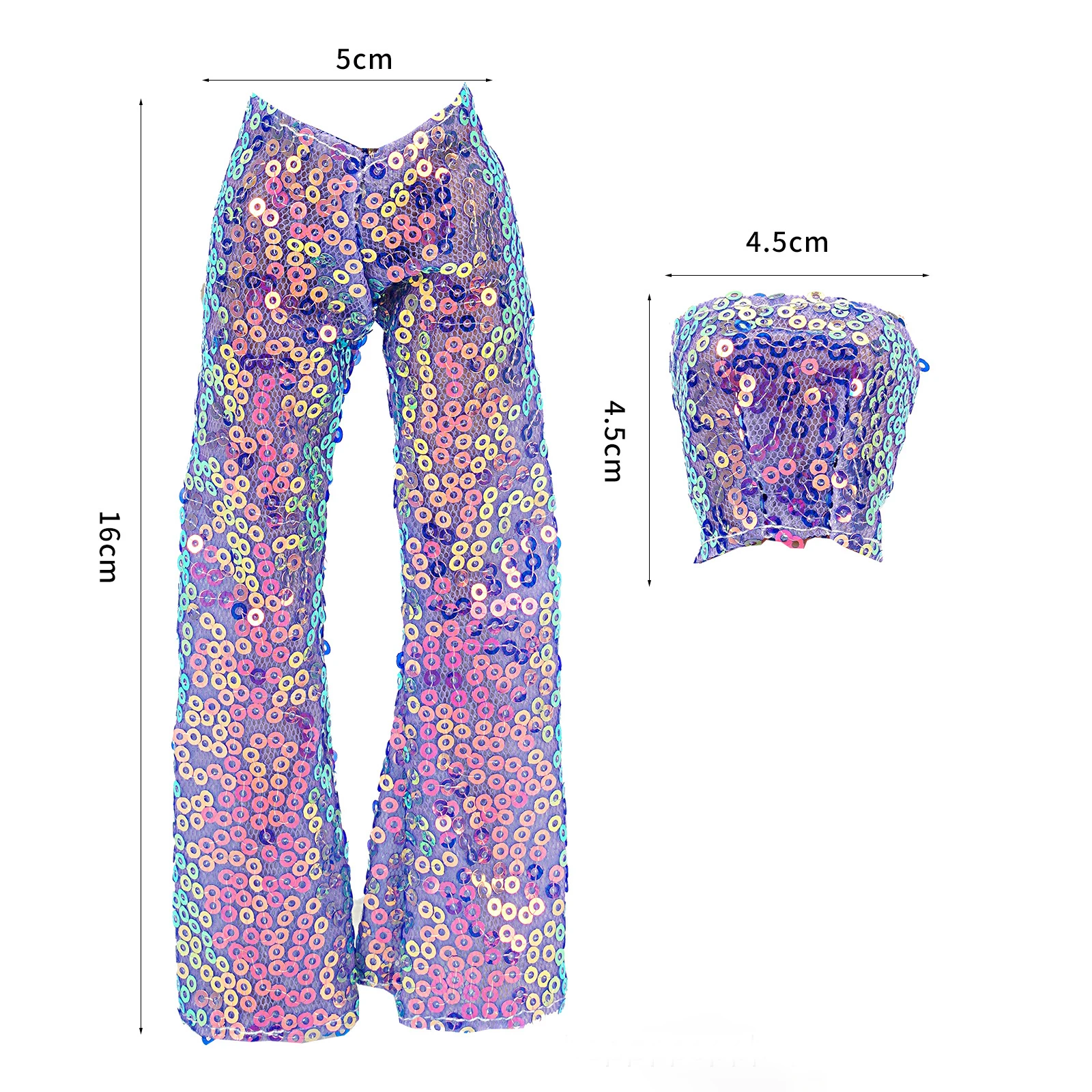 For 30CM Doll Clothes Accessories 11inch European American Fashion Doll Shining Clothing Pants Ornament Shoes Set
