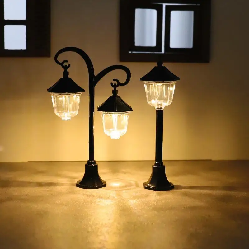 1/12 Dollhouse Street Lights Model Dollhouse Miniature Park Landscaping Lights Ornaments Doll House Decoration Pretend Play Toys