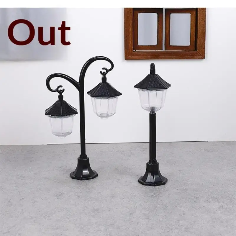 1/12 Dollhouse Street Lights Model Dollhouse Miniature Park Landscaping Lights Ornaments Doll House Decoration Pretend Play Toys